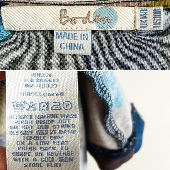 BOGO! Boden Ruched Jersey Dress Abstract Dot Print 10 - Picture 9 of 9